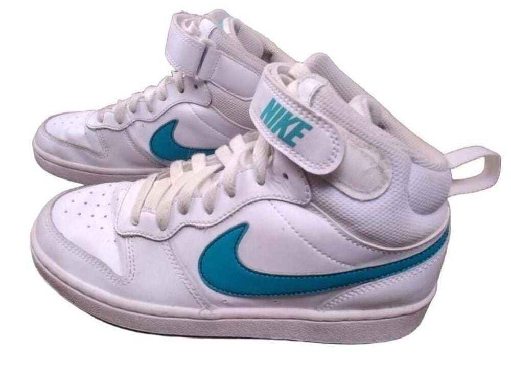 Nike Court Borough Mid 2 GS White Aquamarine Sneakers Shoes Youth 5.5